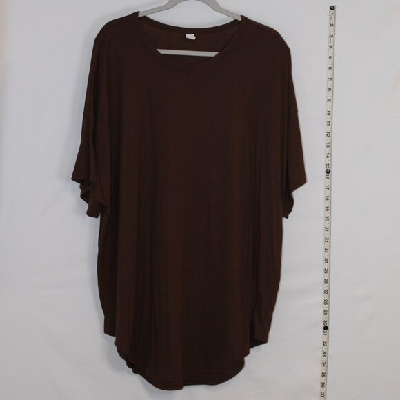 Old Navy Go-Dry Ultralite rounded bottom loose-fit tunic style brown tee XXL - Picture 1 of 5